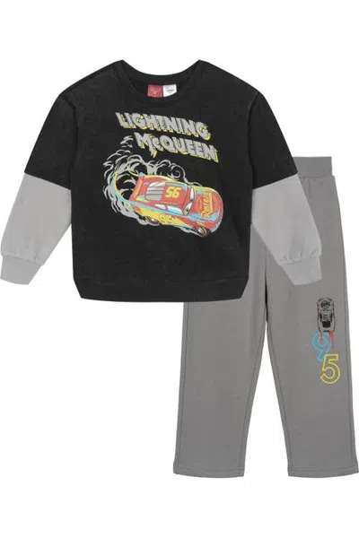 Disney Kids'  Cars Lightning Mcqueen Fleece 2-piece Sweatshirt And Pants Set In Black