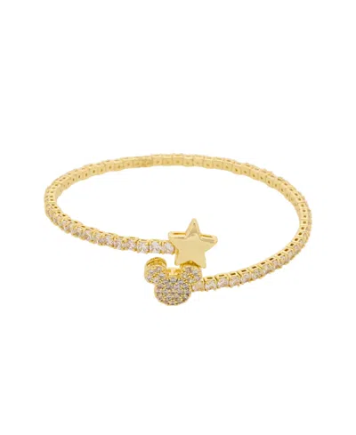 Disney Cubic Zirconia Gold-tone Mickey Mouse Wrap Bracelet