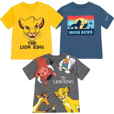 Disney Kids'  Lion King 3-pack Short Sleeve T-shirt In Multi