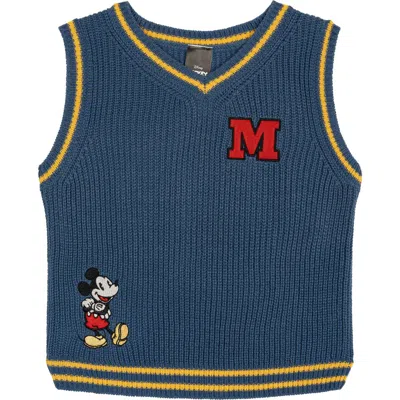 Disney Mickey Mouse Varsity Sleeveless Sweater Vest (toddler, Little Kid & Big Kid) In Blue