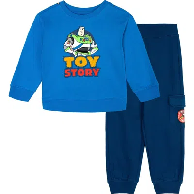 Disney Kids'  Toy Story Fleece Sweatshirt And Plush Pants Set In Blue