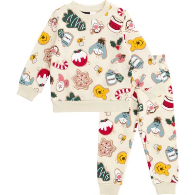 Disney Kids'  Winnie The Pooh Holiday 2-piece Fleece Sweatshirt And Pants Set In Multi