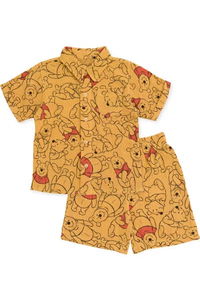 Disney Kids'  Winnie The Pooh Romper Dress And Shorts Set In Brown