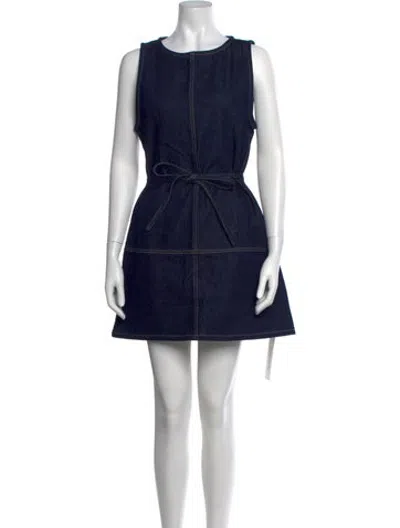 Pre-owned Dissh Crew Neck Mini Dress W/ Tags In Blue