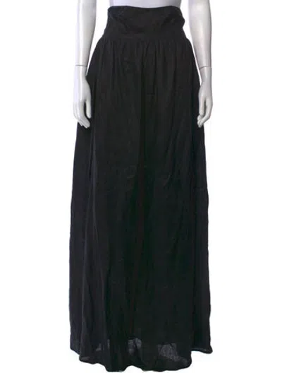 Pre-owned Dissh Linen Long Skirt In Black