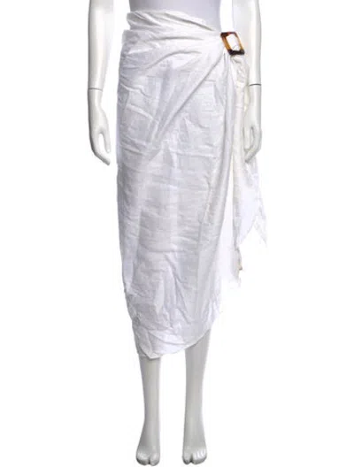 Pre-owned Dissh Linen Long Skirt In White