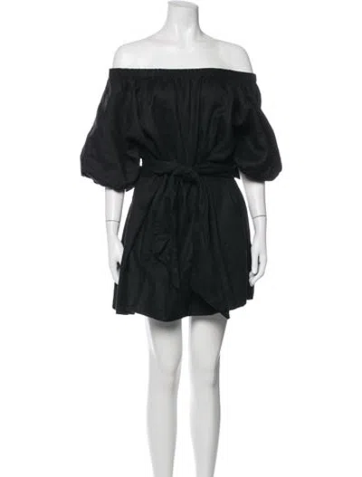 Pre-owned Dissh Linen Mini Dress In Black