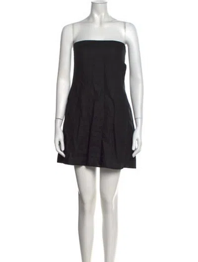 Pre-owned Dissh Linen Mini Dress In Black
