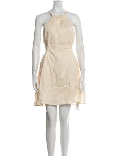 Pre-owned Dissh Linen Mini Dress W/ Tags In Neutrals