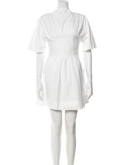 Pre-owned Dissh Mock Neck Mini Dress In White