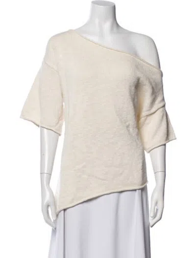 Pre-owned Dissh Off-the-shoulder Short Sleeve Top In Neutrals