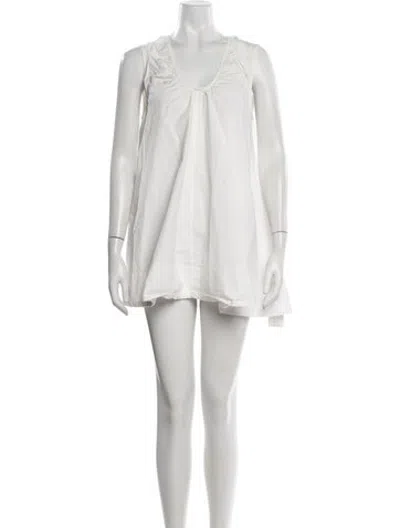 Pre-owned Dissh Scoop Neck Mini Dress In White