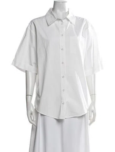Pre-owned Dissh Short Sleeve Button-up Top In Neutrals
