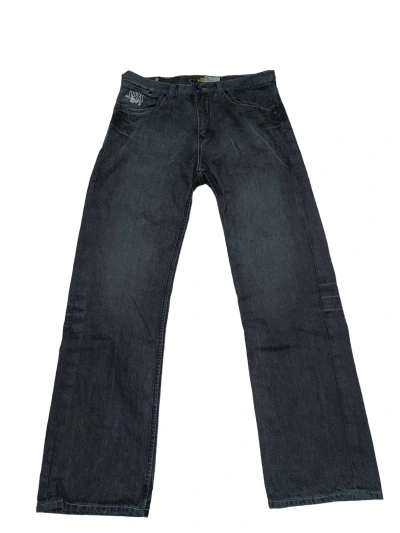 Pre-owned Distressed Denim X Lost Wide Relaxed Skateboarding Jeans Denim Streetwear In Black