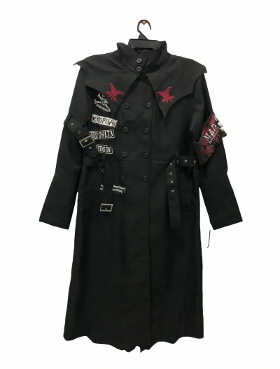 Pre-owned Distressed Denim X Seditionaries Mad Girl Seditionaries Strap Punk Long Coat In Black