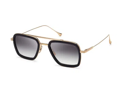 Dita Black Flight.006 Square Gradient Titanium Sunglasses In White