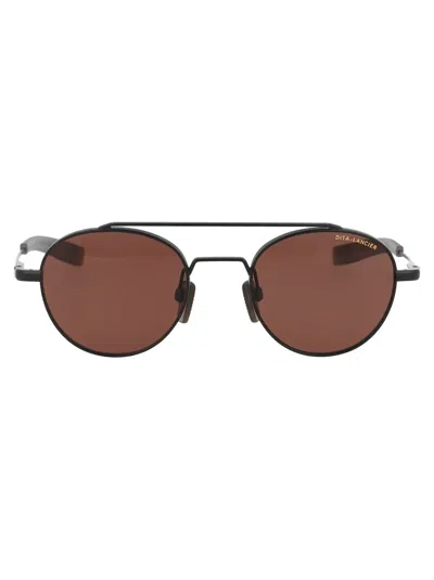 Dita Eyewear Matte Black / Brown Polar Acetate + Metal Sunglasses