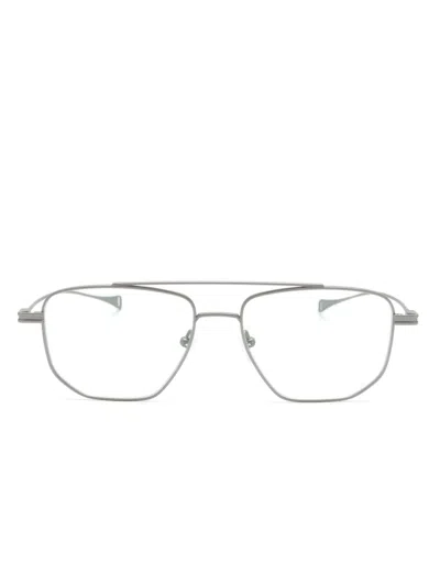 Dita Eyewear Matte Pilot-frame Glasses In Metallic