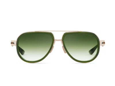 Dita Gold Vastik Aviator Gradient Sunglasses In Green