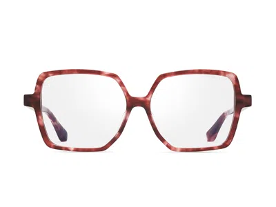 Dita Marbled Reddish-brown Imprynt Oversized Geometric Frames In Purple