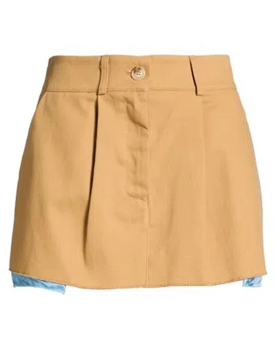 Dixie Woman Mini Skirt Camel Size M Cotton In Brown