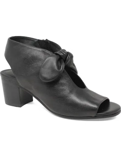 Django & Juliette Women's Banana Block Sandals In Black Leather-black Heel In Multi