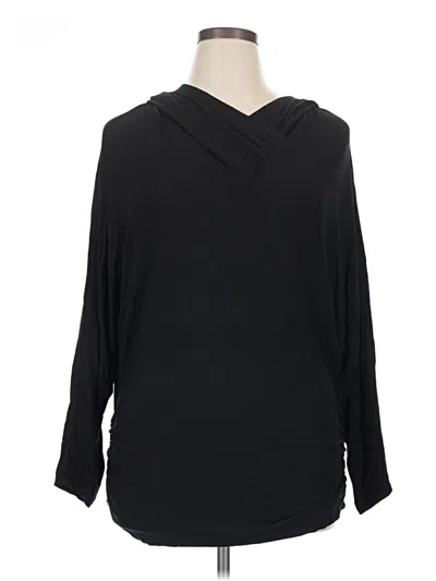 Pre-owned Dkny 3/4 Sleeve Top Black Cowl Neck Tops