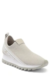 Dkny Alani Knit Sneaker In Stone Grey/ Silver