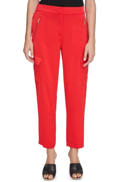 Dkny Cargo Ankle Pants In Red