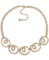Dkny Gold-tone Pave Twist Statement Necklace, 16" + 3" Extender In White