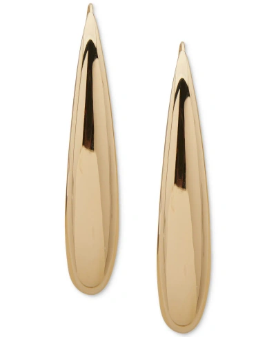 Dkny Gold-tone Puffy Sculptural Threader Earrings