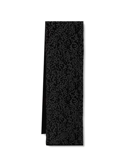 Dkny Leopard-pattern Scarf In Black