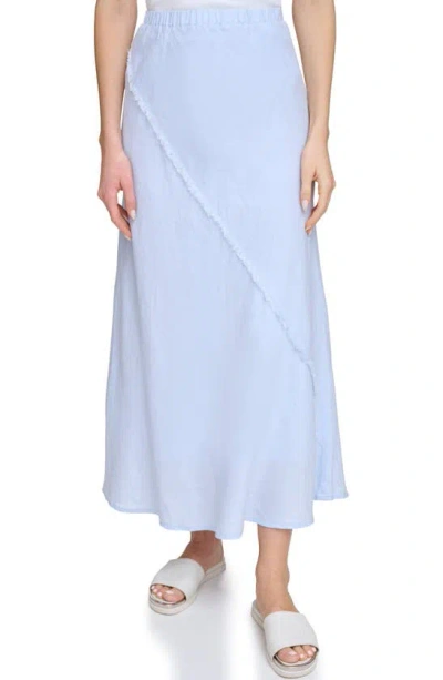 Dkny Linen Maxi Skirt In Frost Blue