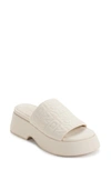 Dkny Logo Quilt Platform Sandal In Bone