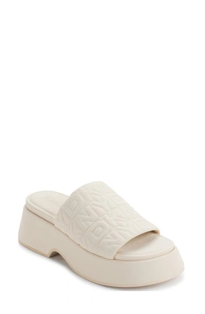 DKNY logo tape sandals in white