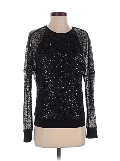 Pre-owned Dkny Long Sleeve Top Black Crew Neck Tops