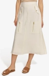 Dkny Organza Cargo Midi Skirt In Eggnog