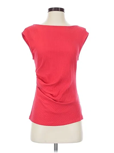 Pre-owned Dkny Short Sleeve Top Red Boatneck Tops