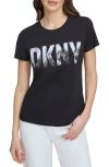 Dkny Soho Logo Cotton Blend Graphic T-shirt In Black