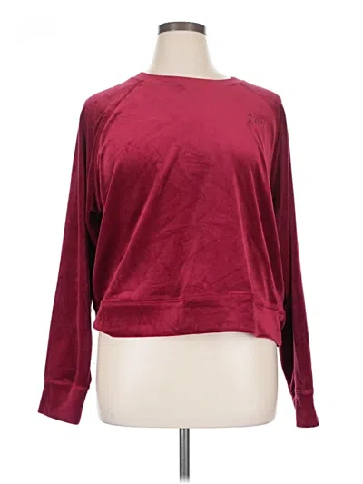 Pre-owned Dkny Sport 3/4 Sleeve T-shirt In Burgundy