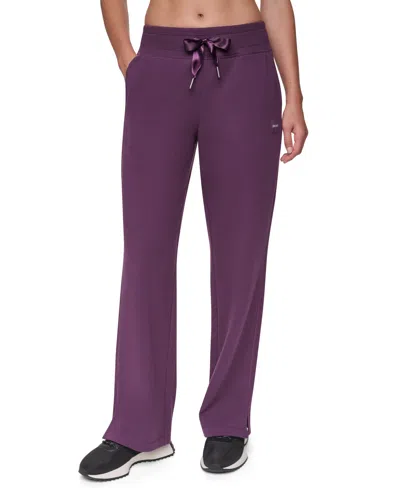 Dkny Sport Women's Satin Ribbon Mid-rise Relaxed-fit Track Pants In Animal Print