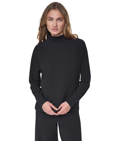 Dkny Sport Women's Thermal Funnel-neck Raglan Pullover In Black