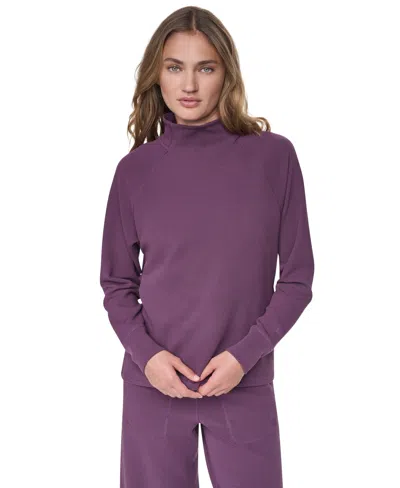 Dkny Sport Women's Thermal Funnel-neck Raglan Pullover In Purple