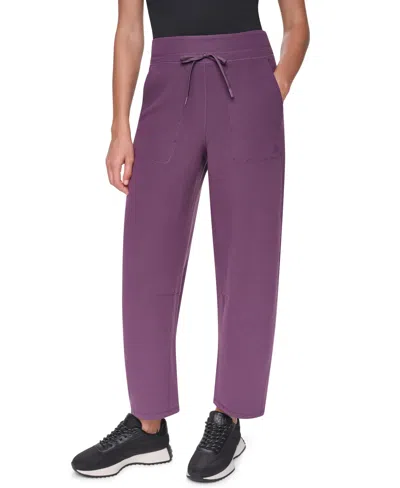 Dkny Sport Women's Transcend Thermal High-waist Barrel-leg Pants In Purple