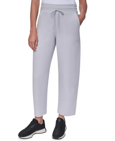 Dkny Sport Women's Transcend Thermal High-waist Barrel-leg Pants In Gray