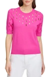 Dkny Sportswear Cutout Detail Sweater In Shocking Pink