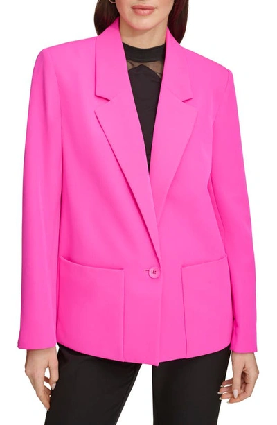 Dkny Sportswear One-button Blazer In Shocking Pink