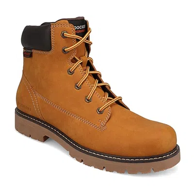 Dockers Mens Flint Sr Block Heel Lace Up Boots In Brown