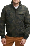 Dockers Quilted Lined Flight Bomber Jacket In Camouflage