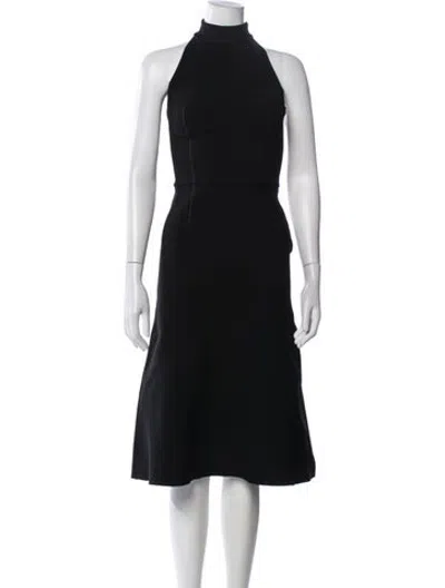 Pre-owned Dodiee Halterneck Midi Length Dress In Black